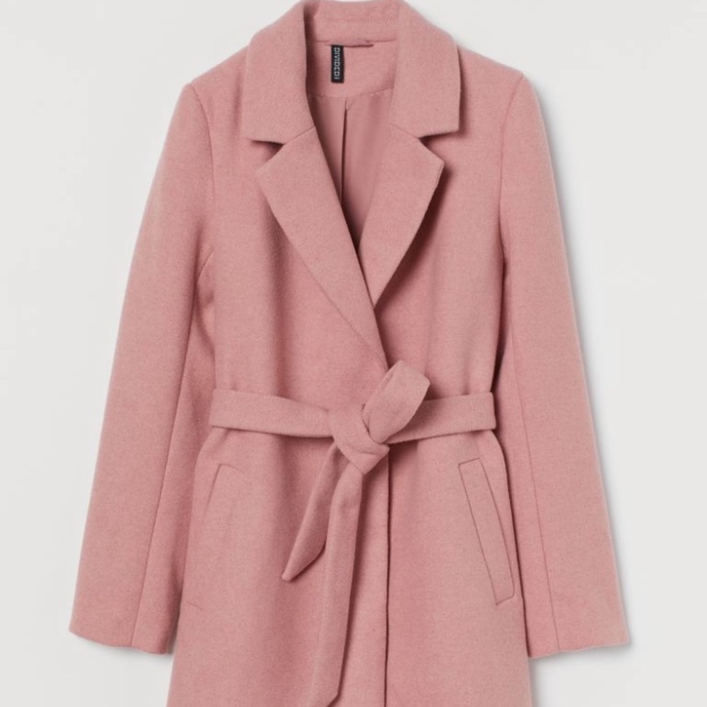 H&M Pink Wool Blend Coat